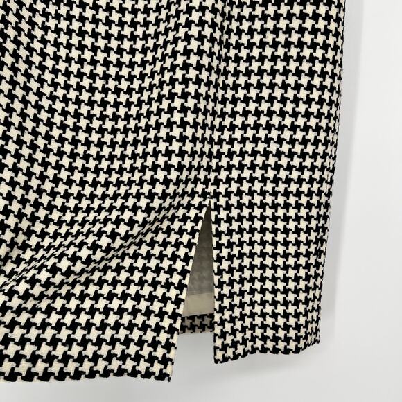 Nordstrom Studio 121 Wool Blend Skirt Womens 8 Black White Houndstooth Straight - Picture 9 of 9